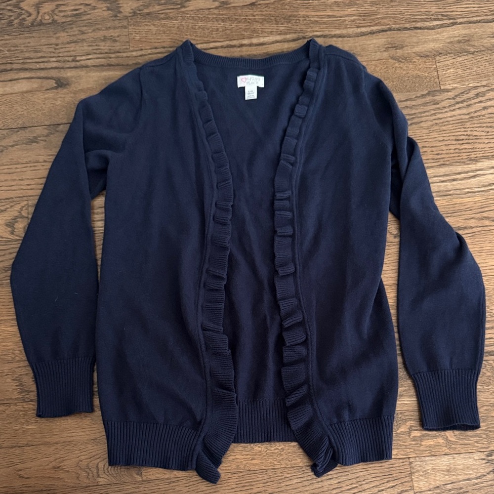 The Children's Place Navy Blue Ruffle Cardigan Sweater
